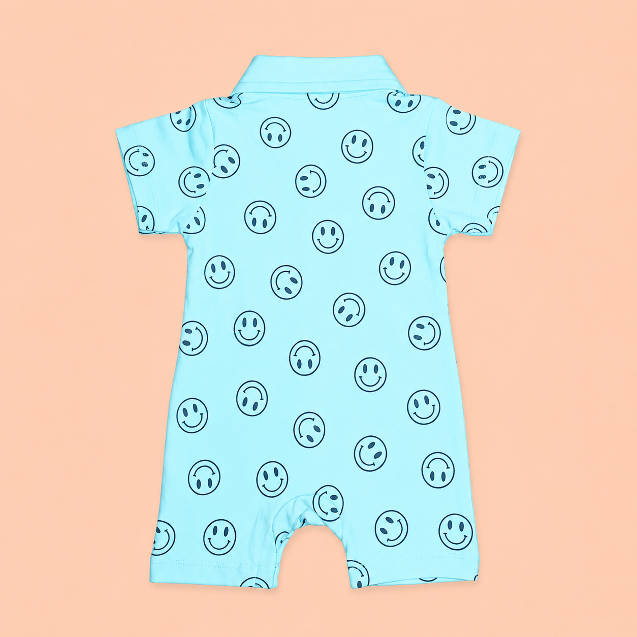 Playful Smiles Cotton Polo Collar Romper
