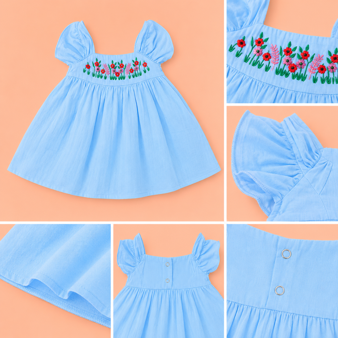 Cotton frock with embroidery