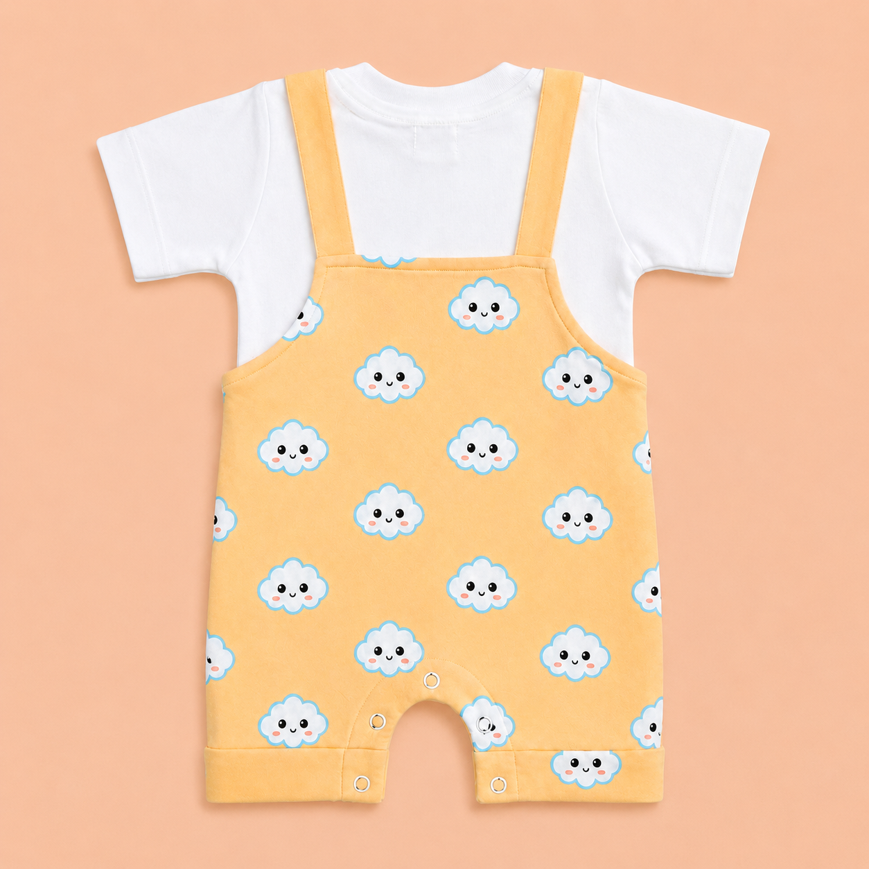 Happy Clouds 2-Piece Dungaree & tee