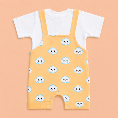 Happy Clouds 2-Piece Dungaree & tee