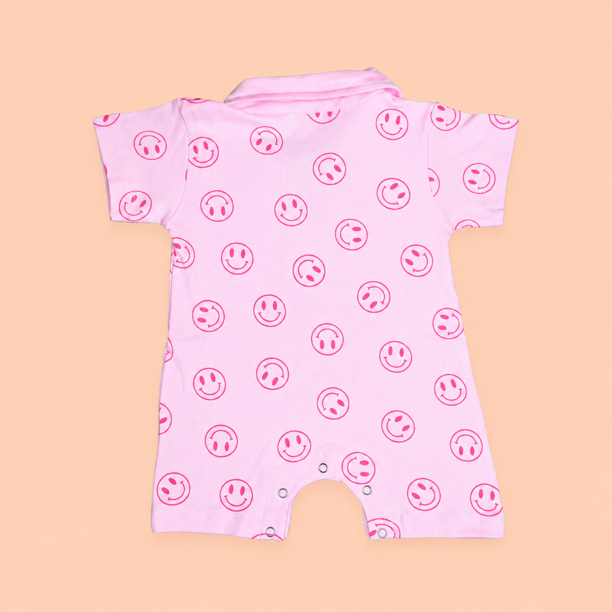 Playful Smiles Cotton Polo Collar Romper