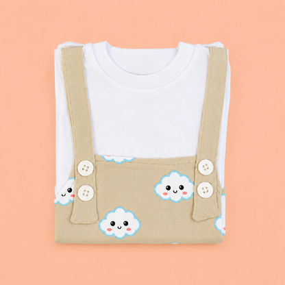 Happy Clouds 2-Piece Dungaree & tee