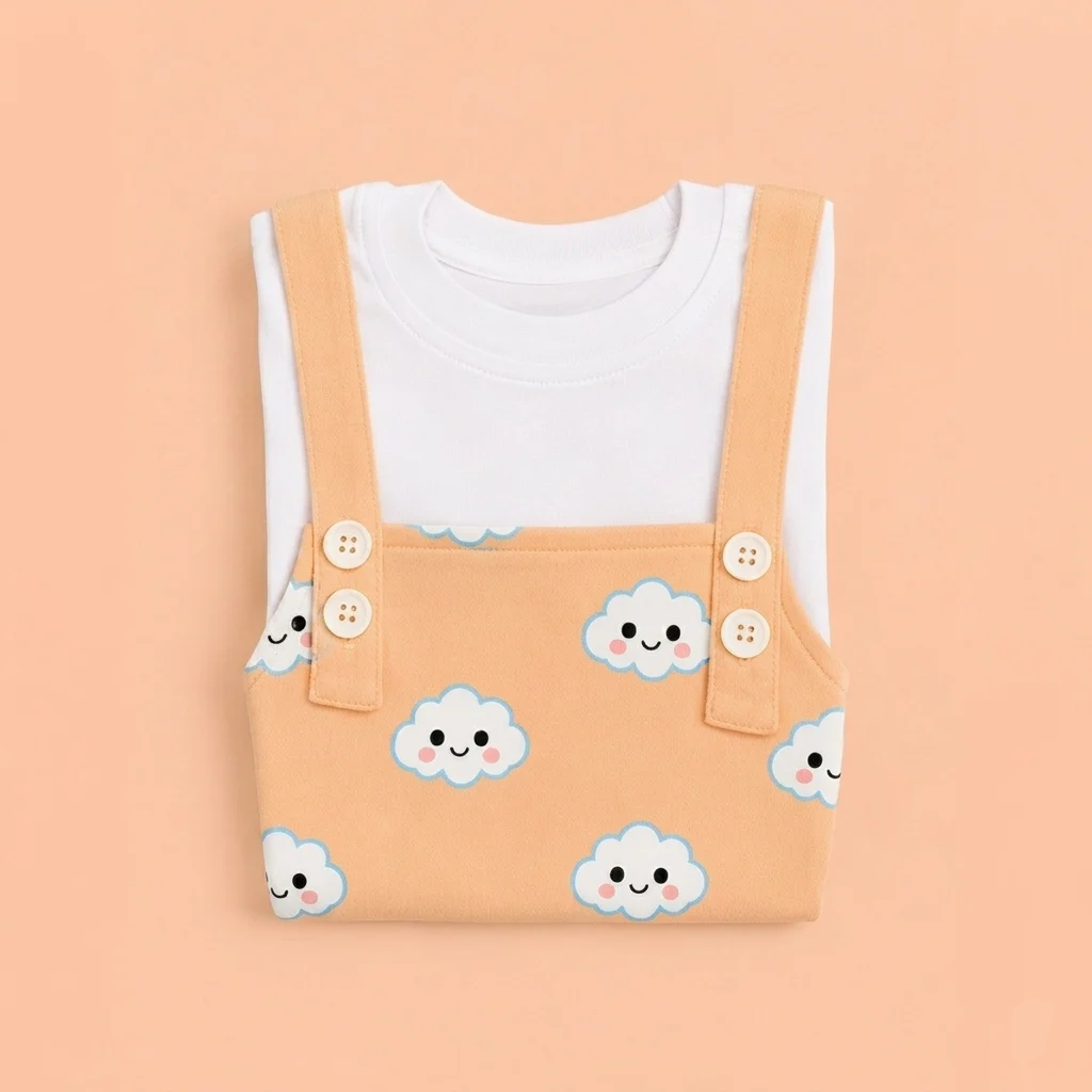 Happy Clouds 2-Piece Dungaree & tee