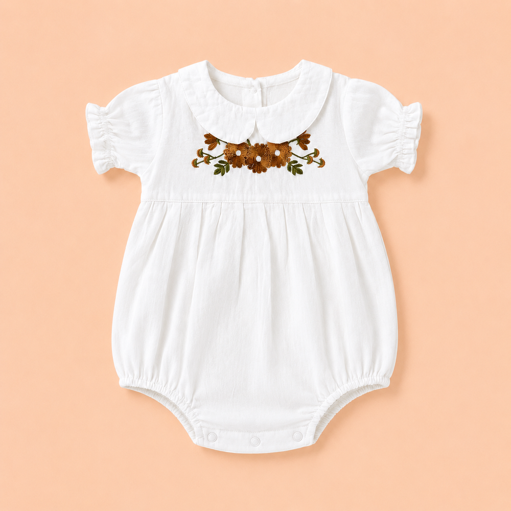 Cotton Onesies with Embroidery