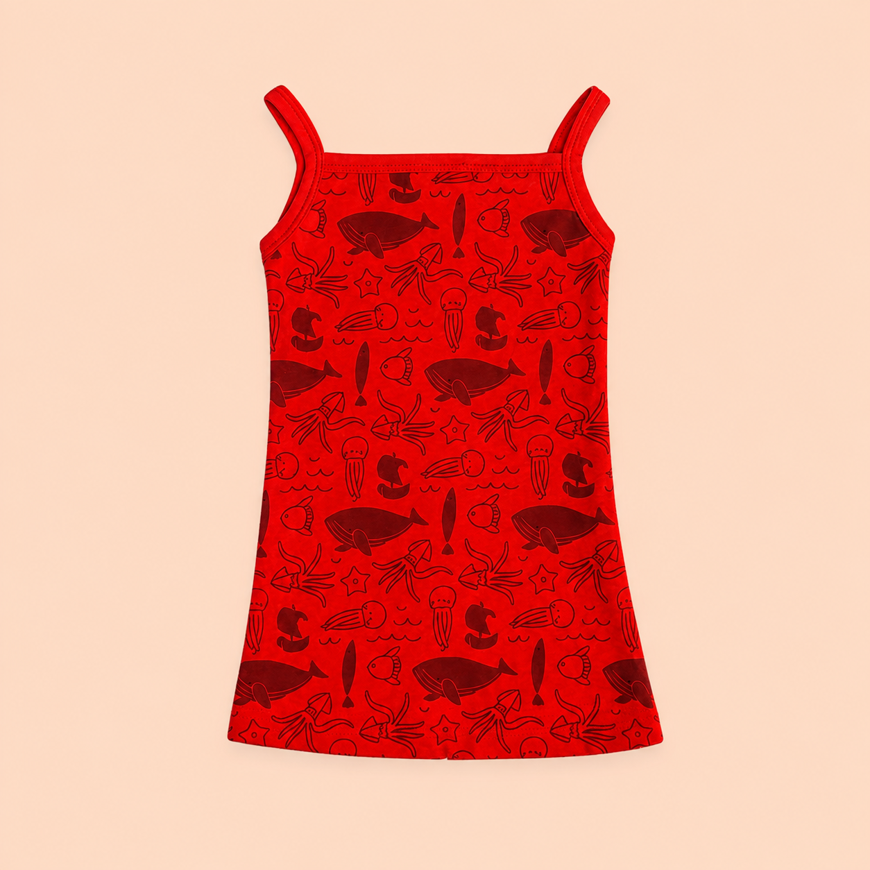 Ocean Life Front Button Cotton Frock