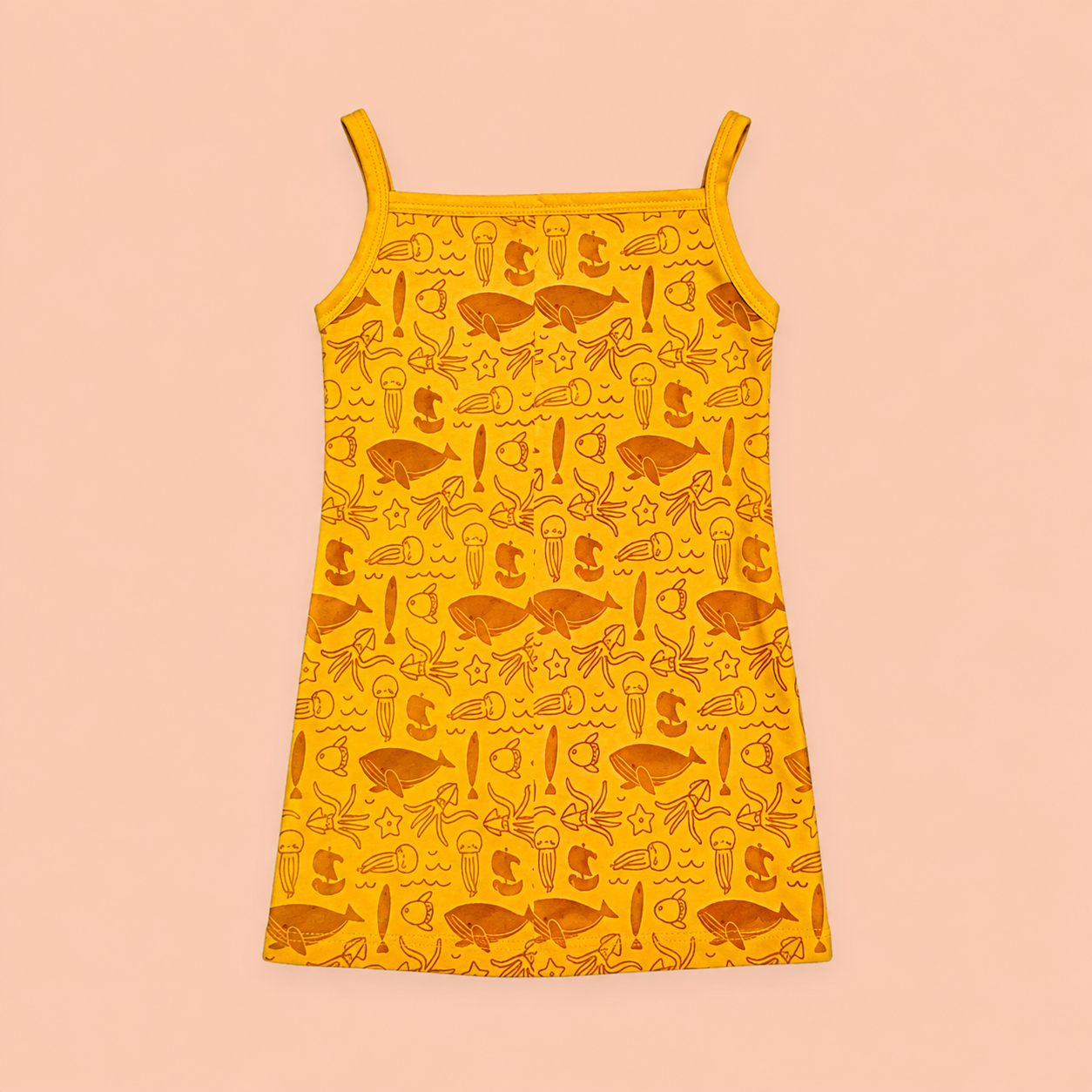 Ocean Life Front Button Cotton Frock