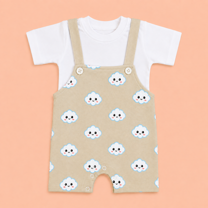 Happy Clouds 2-Piece Dungaree & tee