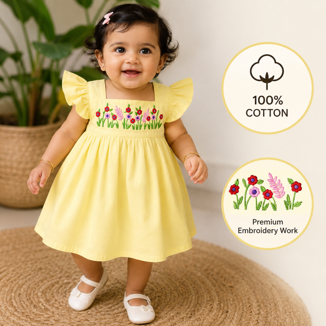 Cotton frock with embroidery
