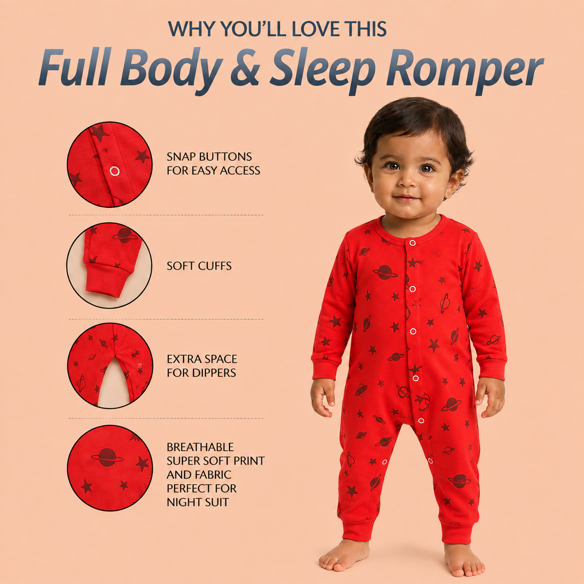 Little Astronaut Full-Body Play & Sleep Romper
