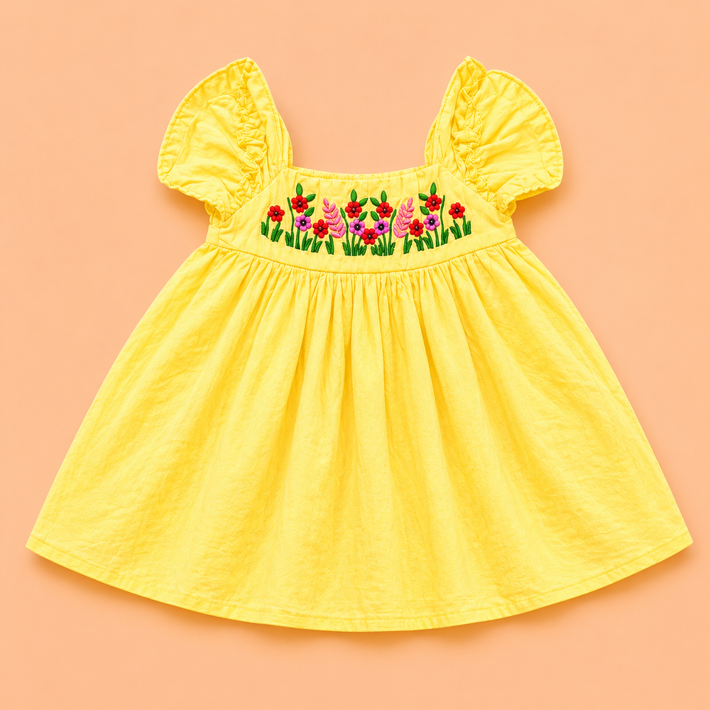 Cotton frock with embroidery