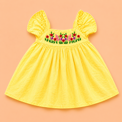 Cotton frock with embroidery