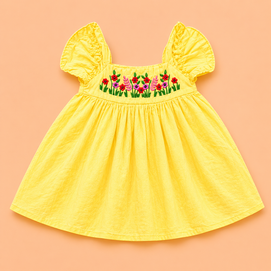 Cotton frock with embroidery