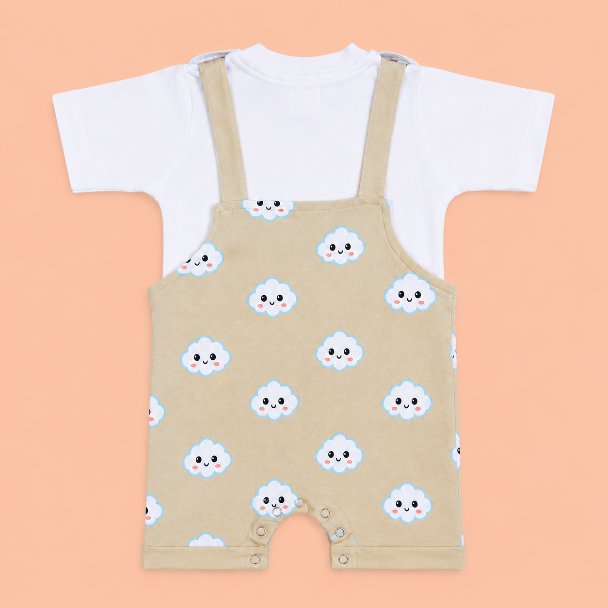 Happy Clouds 2-Piece Dungaree & tee