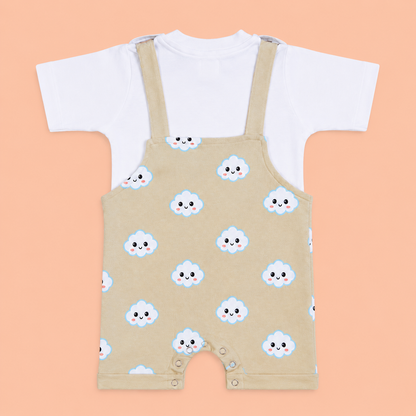 Happy Clouds 2-Piece Dungaree & tee
