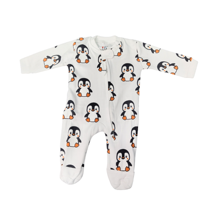 Penguin Romper with footies