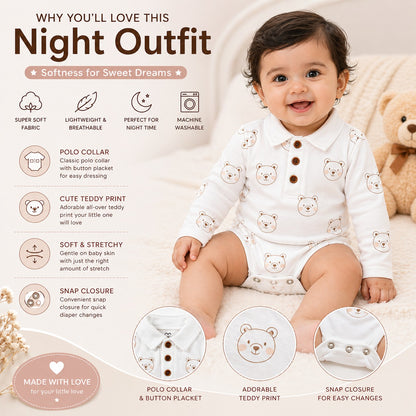 Teddy Face Collar Onesies